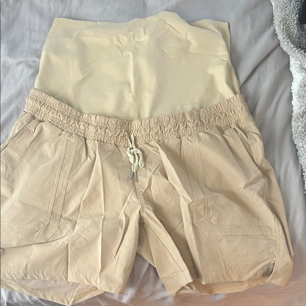 Women's Maternity Tan Shorts